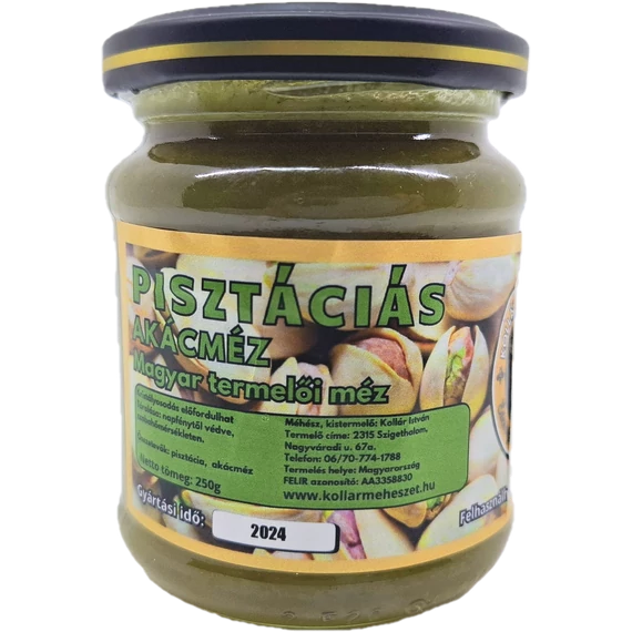 Pisztáciás Akácméz, Kollár Családi Méhészet (250 g)